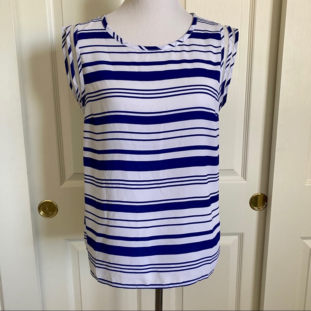 Charming Charlie Striped Sleeveless‎ Blouse Top Medium